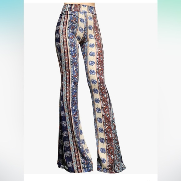 5 pairs of Sky and Sparrow Bohemian style Flare Pants - Picture 3 of 8